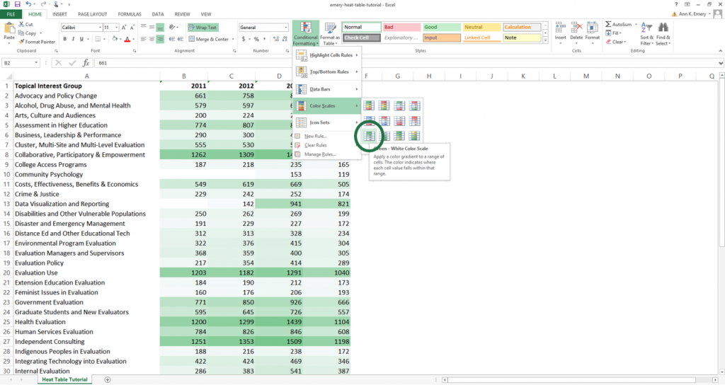 You can set up rules in your spreadsheet that automatically change the color of certain cells based on their values. I regularly use heat tables to scan my dataset for patterns. You can follow my step-by-step tutorial to make heat tables for your data.