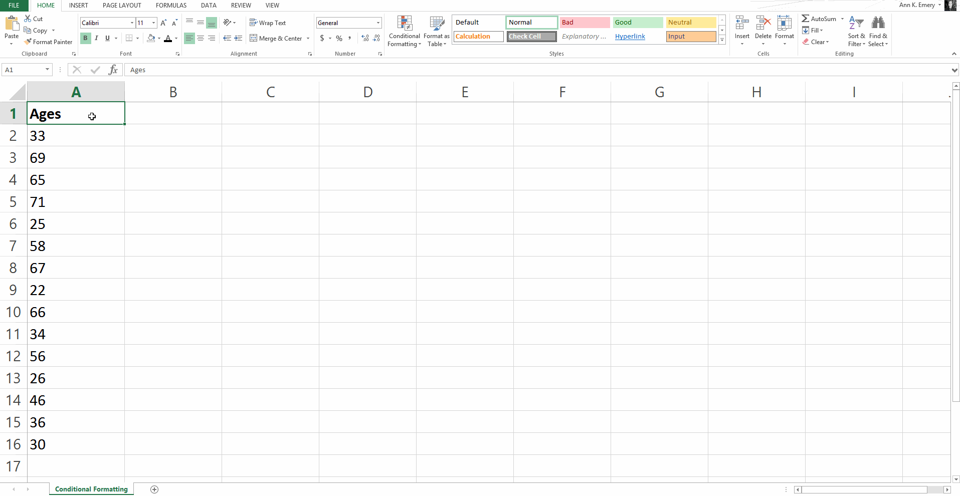 GIF of Microsoft Excel’s Conditional Formatting feature.