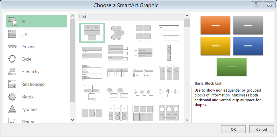 Building diagrams with Excel's SmartArt