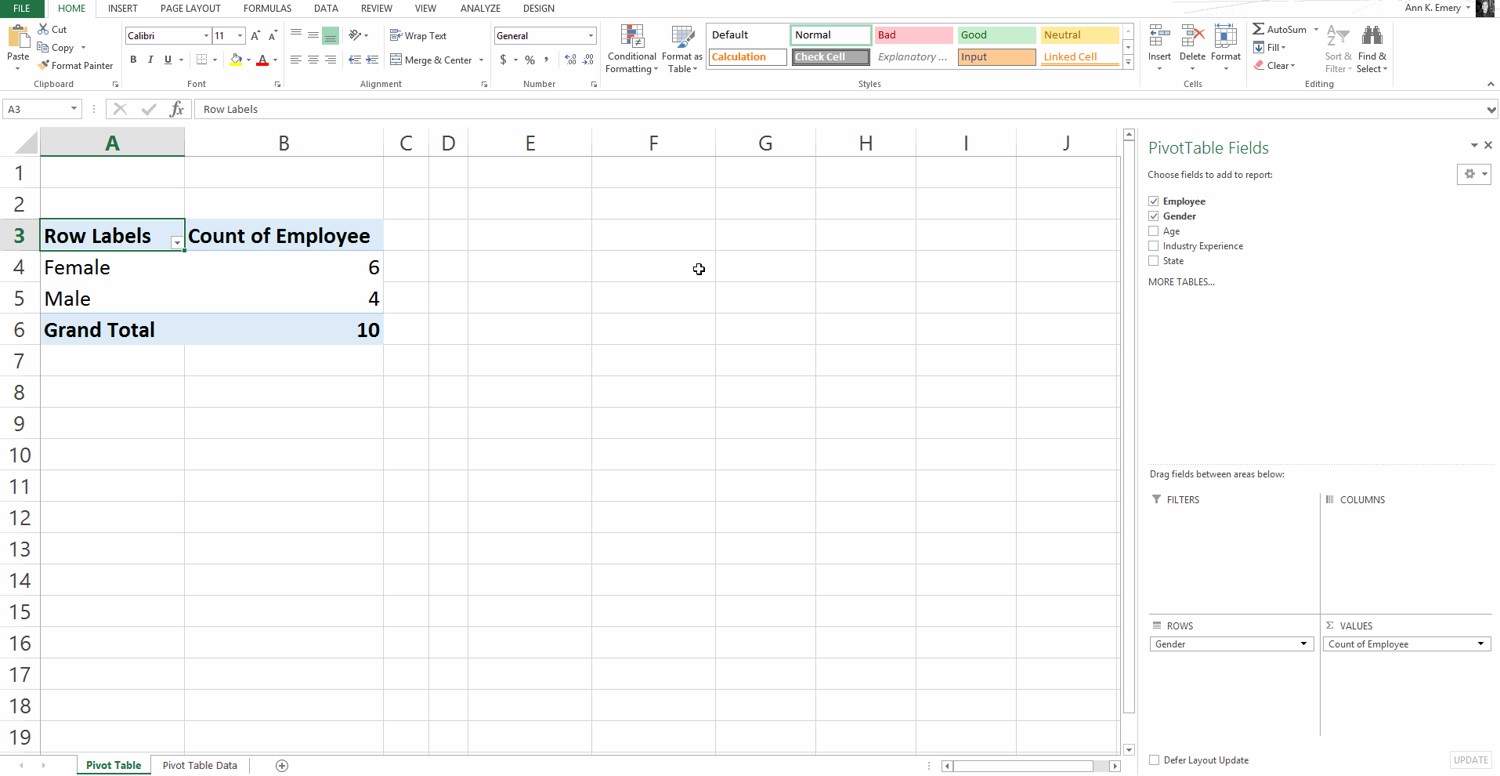 A screencast showing how to use pivot tables in Microsoft Excel.