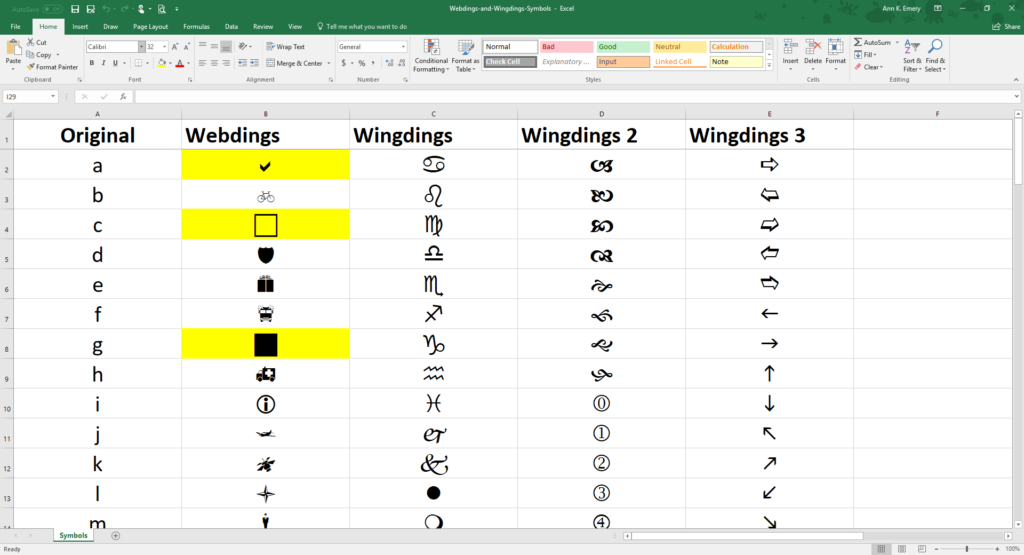 A couple years ago, I made a list of all the shapes that are readily available to you through Webdings, Wingdings 1, Wingdings 2, and Wingdings 3 fonts. I highlighted a few of the most promising icons in yellow--but my favorite is the squares. You can download the spreadsheet for free here.